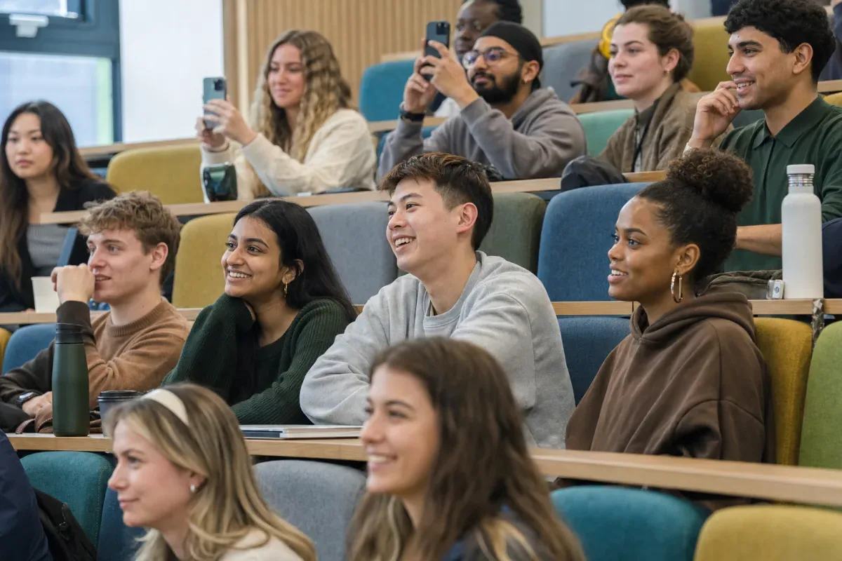 Students in a lecture theatre